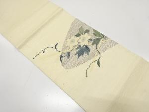 アンティーク　すくい織　鉄仙模様織り出し袋帯（材料）